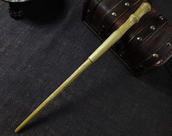 Varita de madera de álamo de 33 cm. Varita mágica de madera hecha a mano. Diseño original único.
