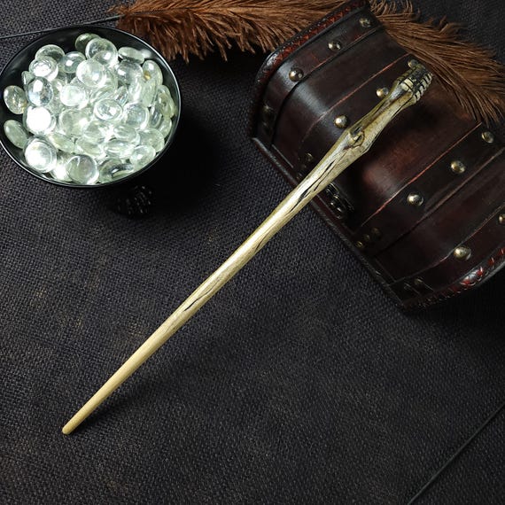 Handmade Poplar Wood Wand: One-of-a-kind Design (12 1/2