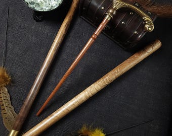 Handgefertigter Zauberstab Cane aus Brasilianischem Kirschbaum: Walnussholz, Magi Assassin Design