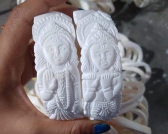 Radha Krishna Handcruted Design Tyre Shakha Handmade Conch Shell Bangles for Women