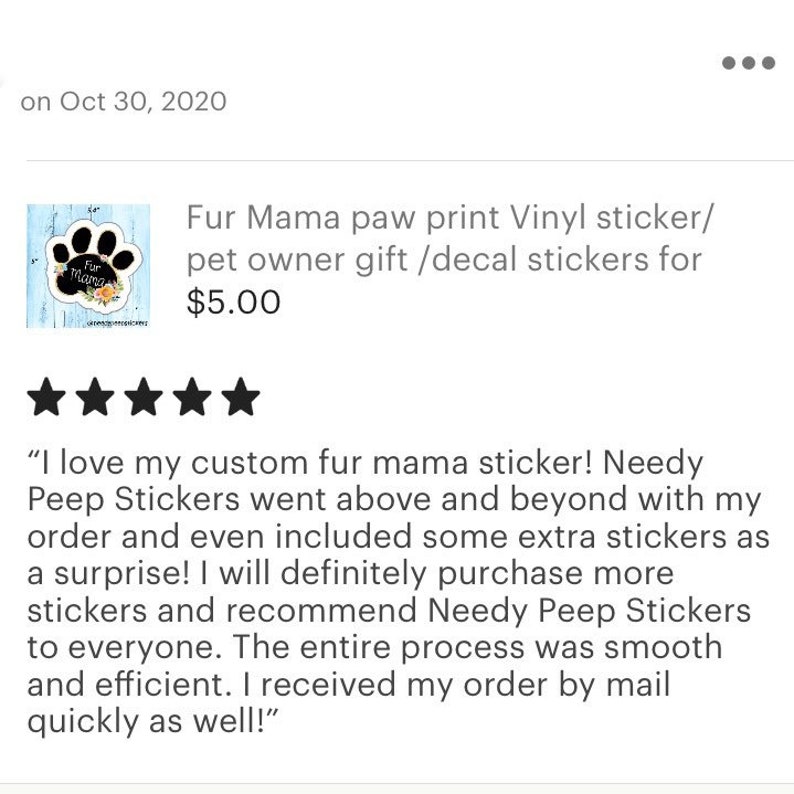 planners scrapbookingweather proof stickerpets water bottle Fur Mama paw print Vinyl stickerpet owner gift decal stickers for laptop