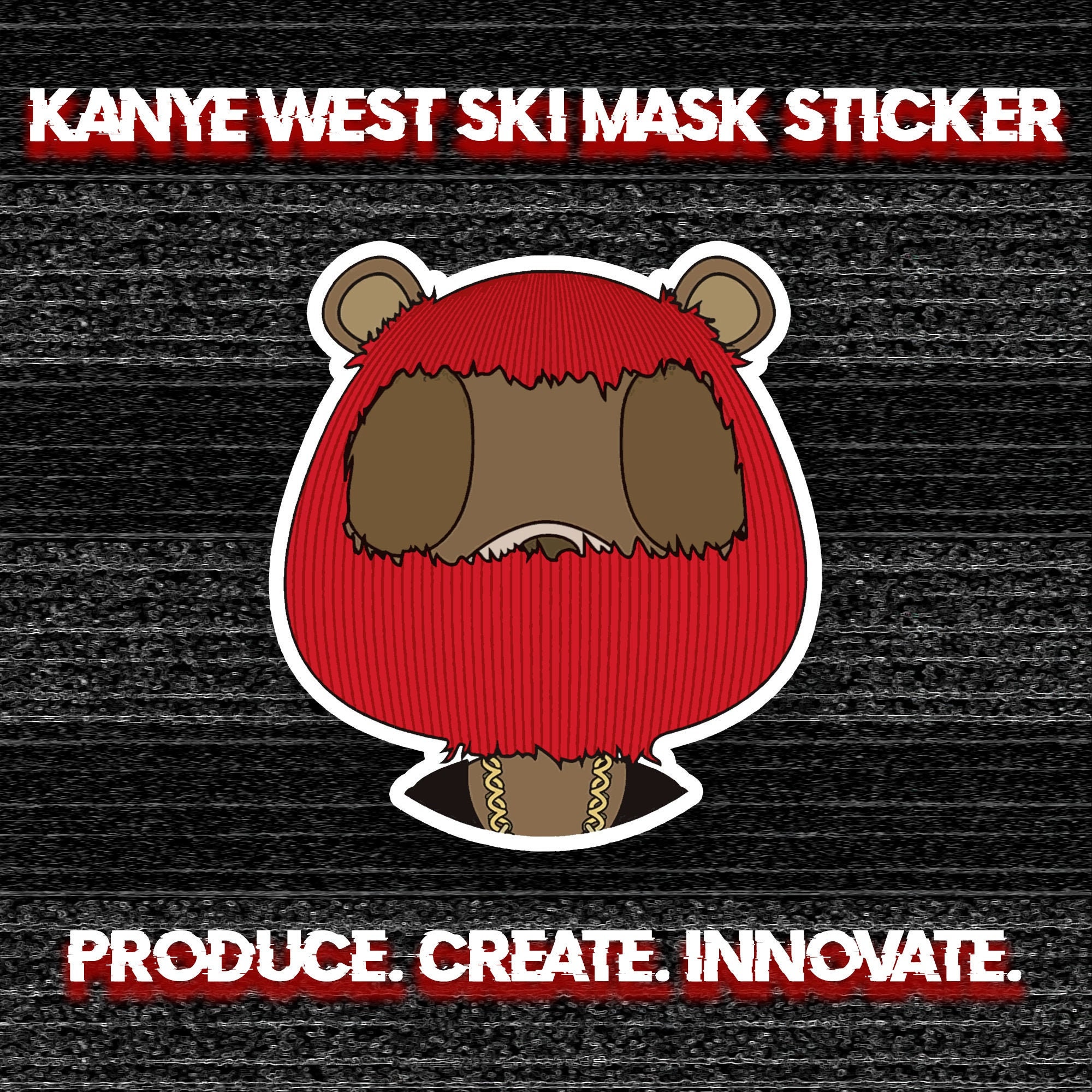 Kanye West Ski Mask Premium Glossy Sticker Waterproof | Etsy