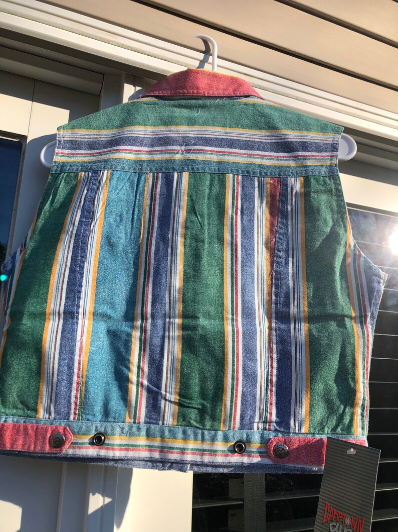 Vintage 80s Camptown Club Vest Green Blue Vest Vintage Shirt 80s Fashion Vintage Top 80s Vest New With Tags