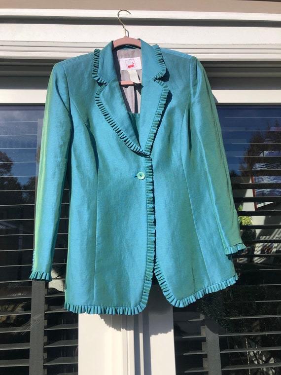 Vintage 1980s blazer iridescent blazer vintage blu