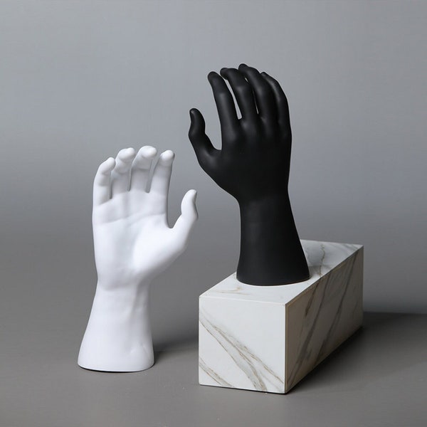 Male White Mannequin Hand,Fashion Men Right Hands  Model for Jewelry Display,Ring Storage Holder,Gloves Organizer, Dress Form Mold Dummy