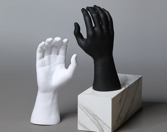 Mannequin homme blanc, main droite pour homme pour présentation de bijoux, support de rangement pour bague, organiseur de gants, mannequin de moule