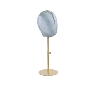 Velvet mannequin head Wig Hat stand,female grey suede Maniqui,fabric cloth headpiece jewelry display props head block foam dress form model