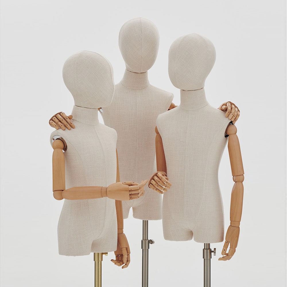 Male and Female Full Body Mannequin, Woman Display Model Dummy Form for  Boutique Slub Hemp Human Torso With Wood Arms 