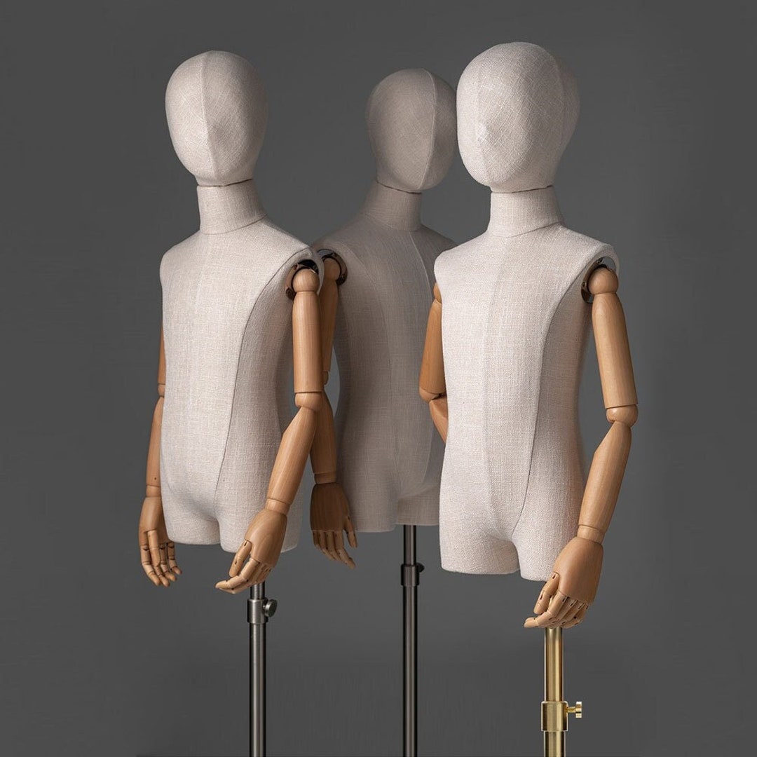 Male and Female Full Body Mannequin, Woman Display Model Dummy Form for  Boutique Slub Hemp Human Torso With Wood Arms -  Norway
