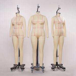 Professional Female Tailor Dress Form, Woman Plus size dressmaker dummy, Mannequin for sewing pattern draping, Size S,M, L, XL,2XL, 3XL*1pcs