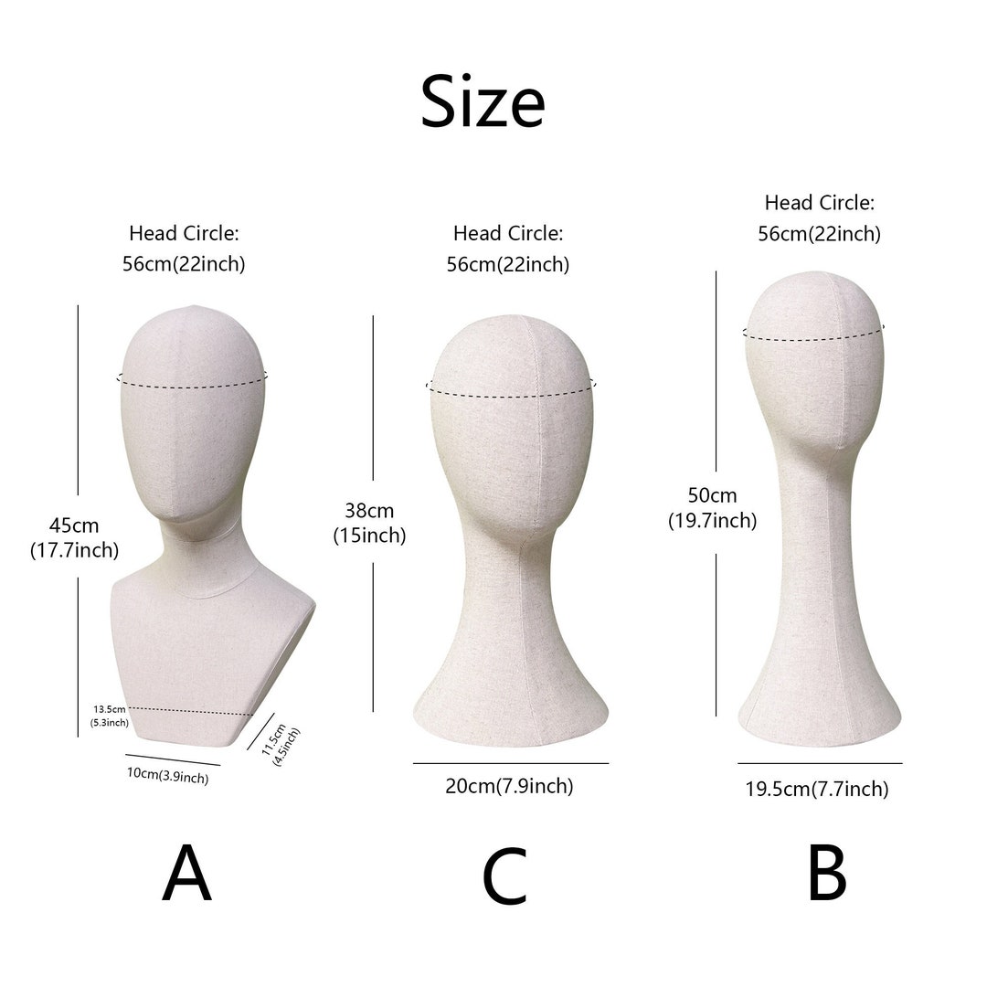 Cheap Mannequin Head Form, Fully Pinnable Vintage Cloth Head Mannequin