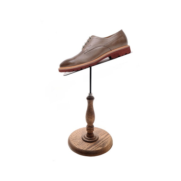 Vintage Shoes Rack Holder with Solid Wood Base,Adjustable Height Female Men Tabletop Shoe Bracket,Window Display Prop