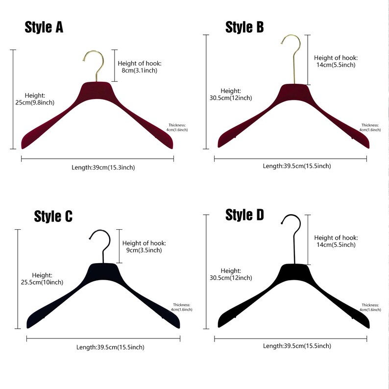 Luxury Velvet Hangers: Black or Red, Customizable Logo, ABS Plastic - Etsy