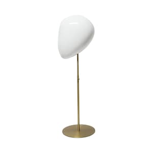 White Head Mannequin: Golden Titanium Jewelry Display Stand