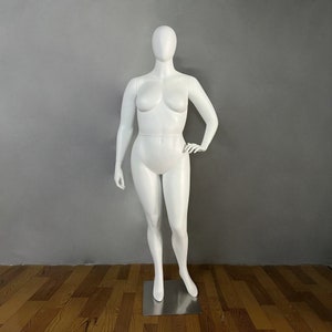 Plus Size Female Full Body Display Mannequin,106cm Bust Woman Male Men Full Body Sport Plus size Fiberglass Model Dress Form, White, 1PCS.