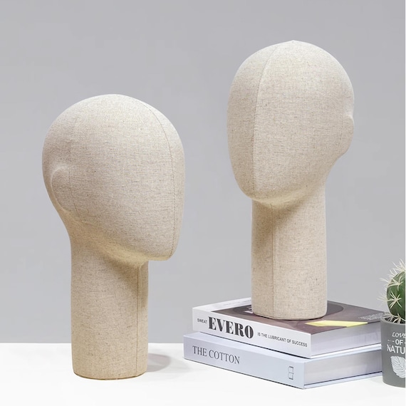 Linen Fabric Head Mannequin: Wig, Hat & Jewelry Display - Etsy