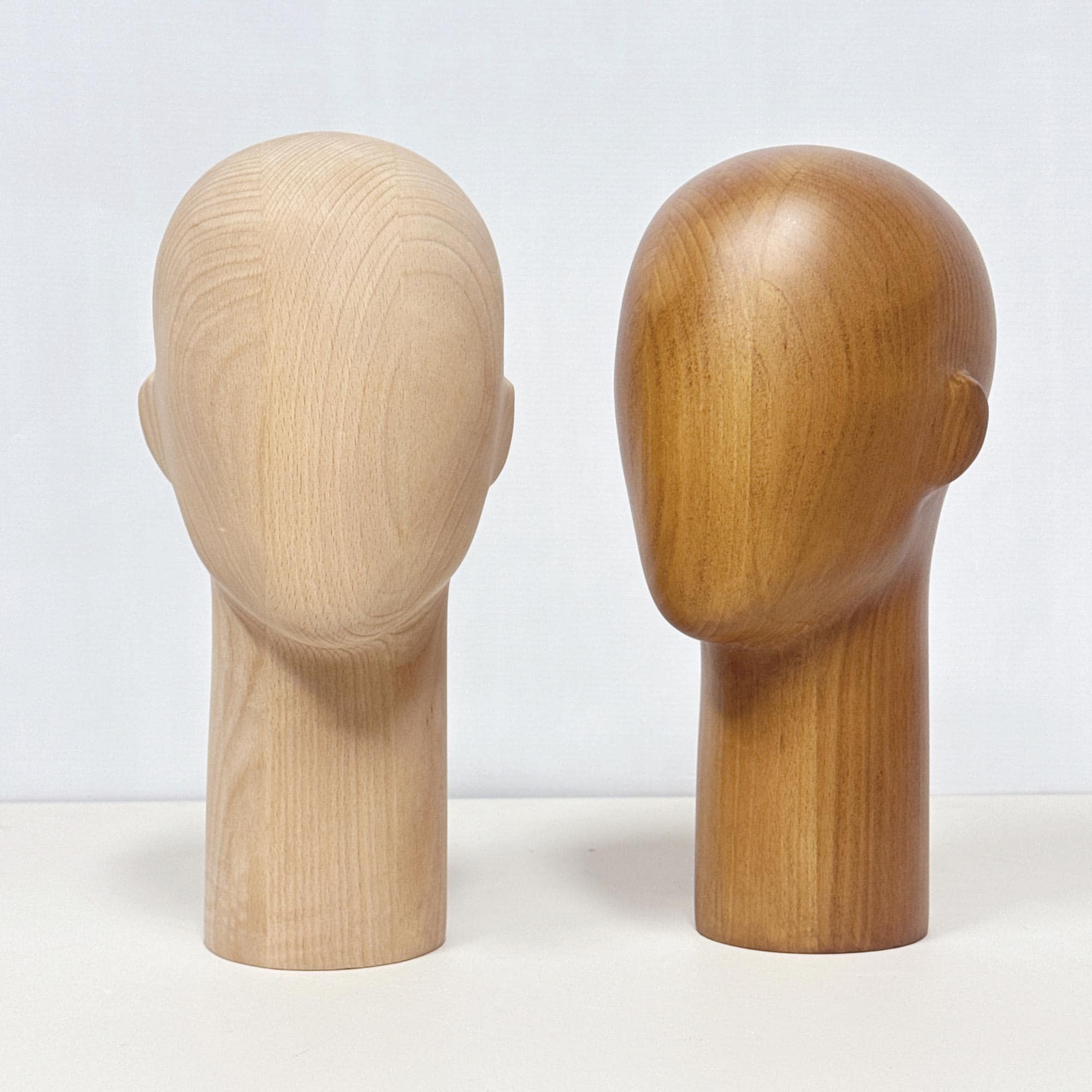 Solid Wood Mannequin Head – Natural Wooden Wig Stand for Wigs