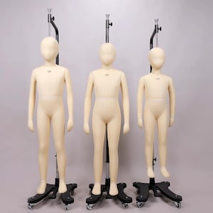 Child Tailor Mannequin: Fiberglass Dressmaker Dummy, Detachable Head (Size 110/128)