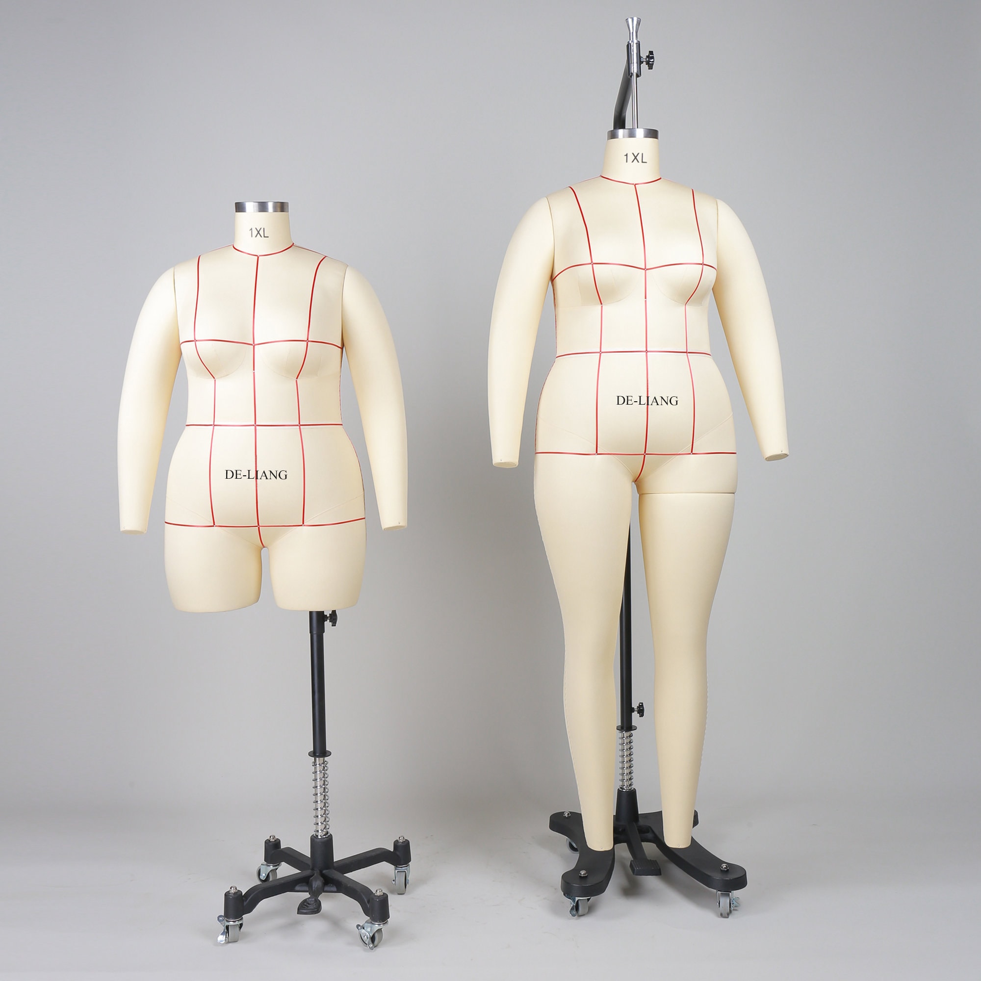 1XL Plus Size Dress Form Mannequin: Fiberglass Tailor Dummy With