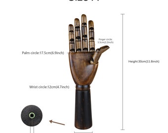 Vintage dunkelbraune Mannequin Hand: Bewegliches Schmuckdisplay