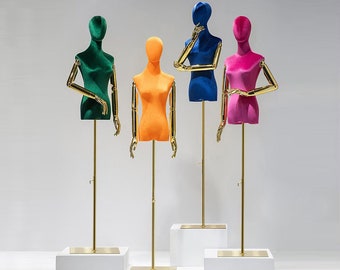 Clearance Sale Female Velvet Cover Display Mannequin, Colorful Velvet Mannequin Torso for Window Display, Female Mannequin Full Body