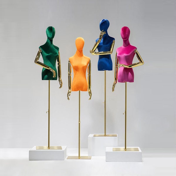 Clearance Sale Female Velvet Cover Display Mannequin, Colorful Velvet Mannequin Torso for Window Display, Female Mannequin Full Body