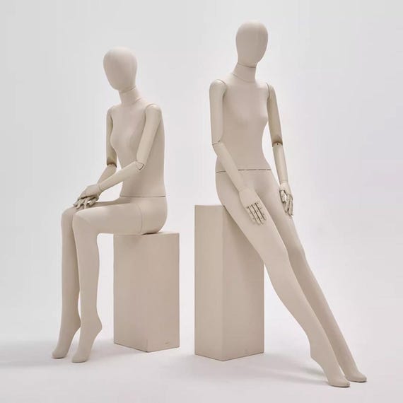 高級女性マネキン：スラブ麻の胴体、木製の腕、銀の台座 - Etsy 日本