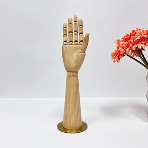 Wooden Hand Mannequin: Flexible Artist Model, Jewelry Display (42cm)