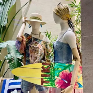 Linen Half Body Mannequin: Adjustable Wooden Arms, Silver Base