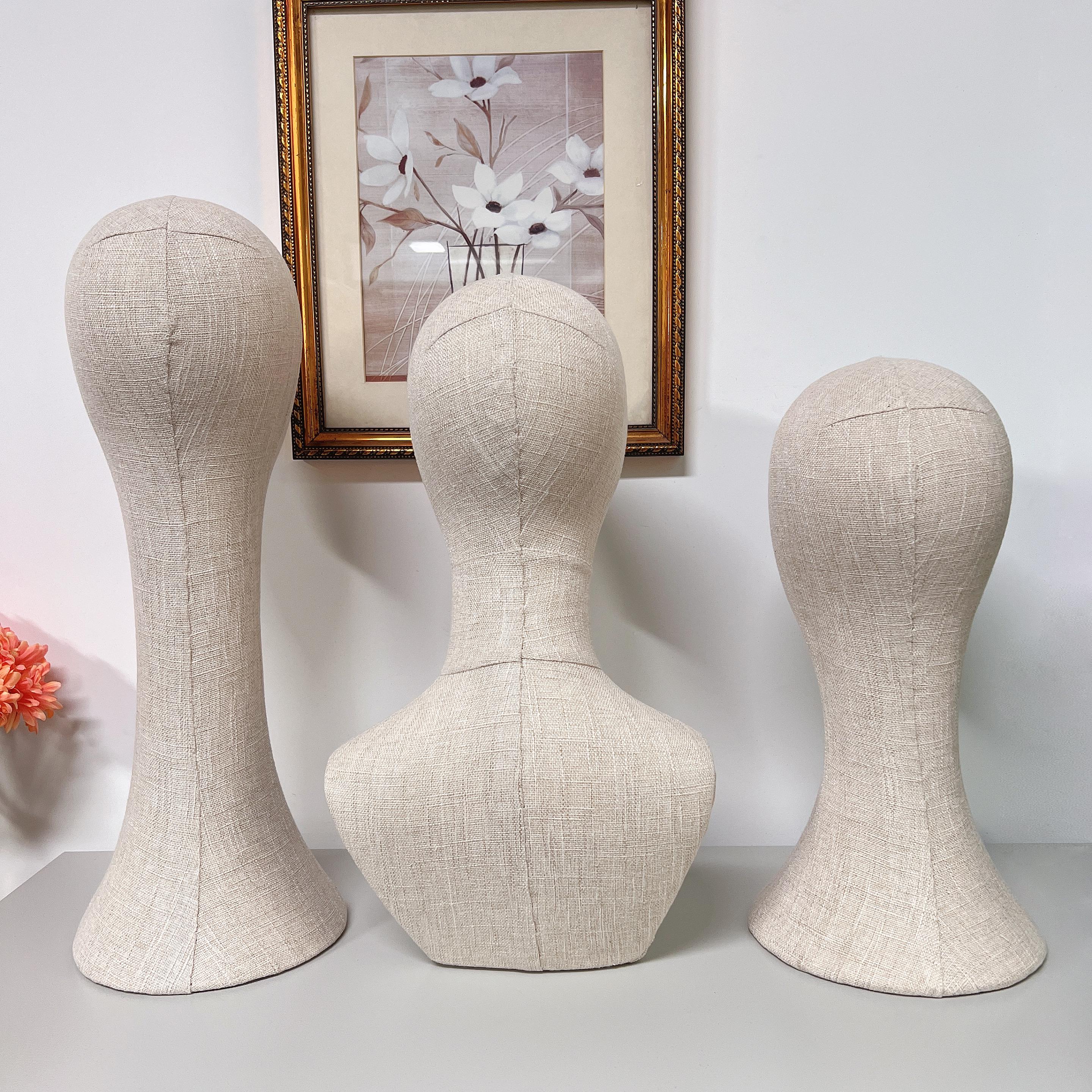 Pinnable Linen Mannequin Head: Vintage Style Jewelry, Wig, Hat