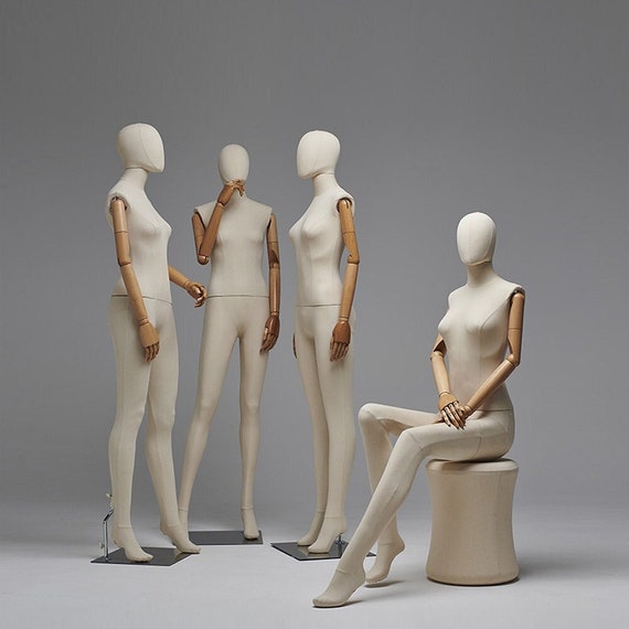 Male and Female Full Body Mannequin, Woman Display Model Dummy Form for  Boutique Slub Hemp Human Torso With Wood Arms -  Norway