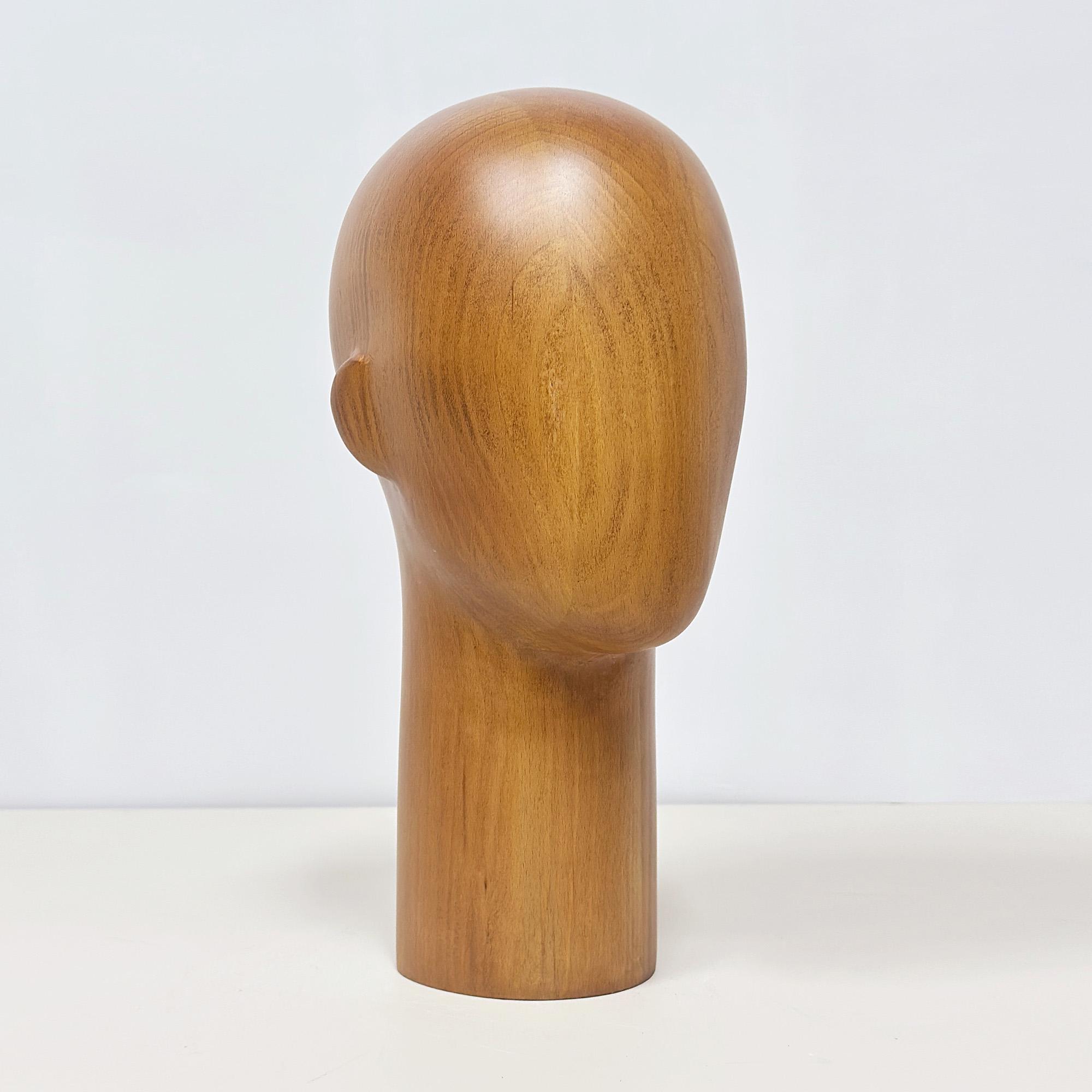Solid Wood Mannequin Head – Natural Wooden Wig Stand for Wigs