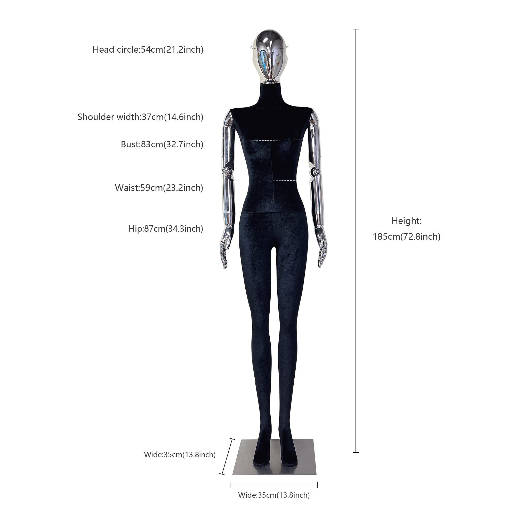 Black Velvet Mannequin: Full Body Display Form With Silver Arms - Etsy