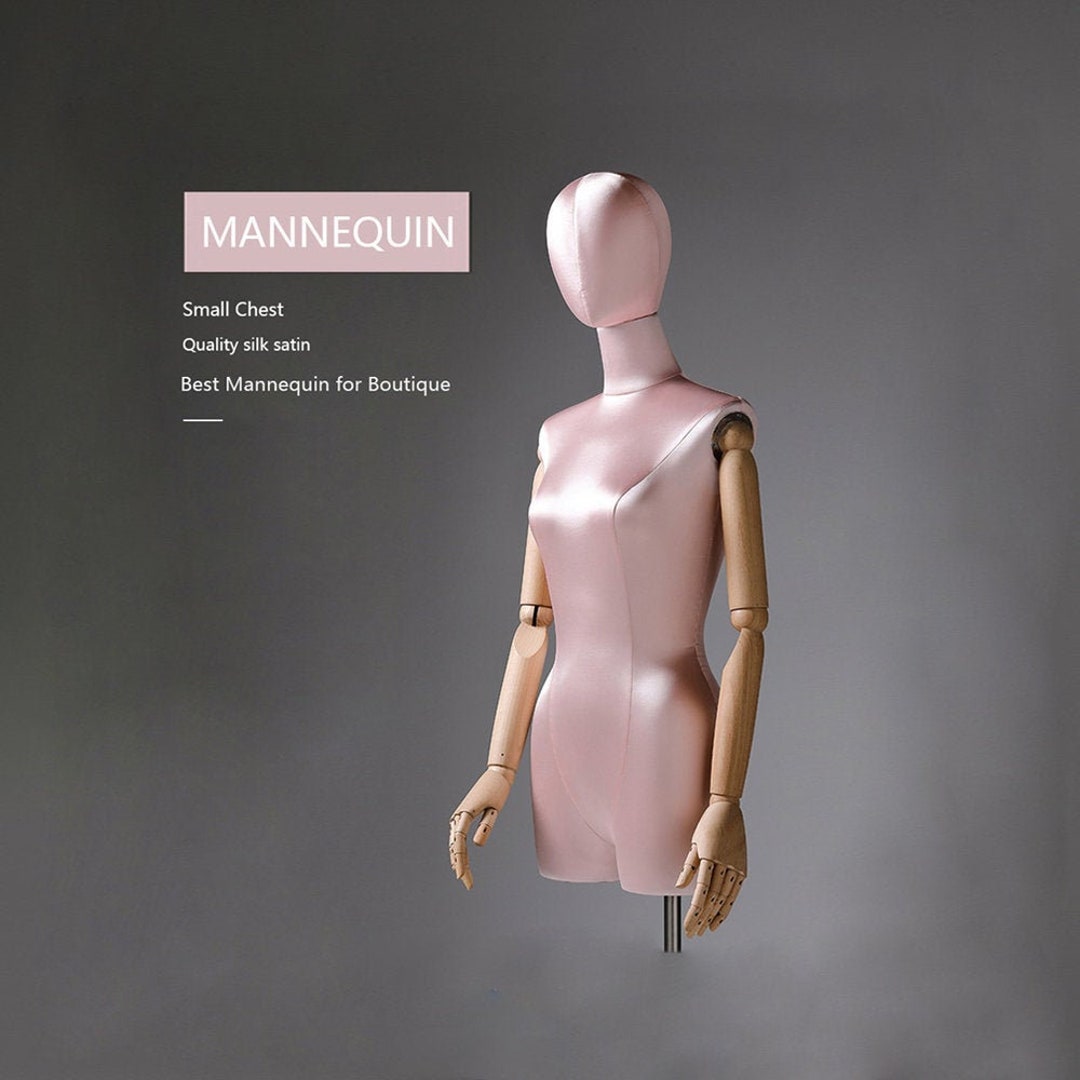 Mannequin Body Torso Dress Form, Female Mannequin with Wooden Stand and  Head, 51~73 Adjustable Height Model for Boutique Clothing Display Jewelry
