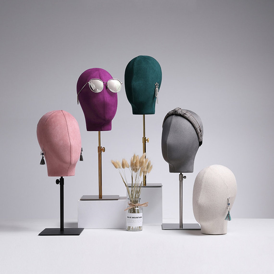 Adjustable Suede Mannequin Head Linen Female and Male Etsy
