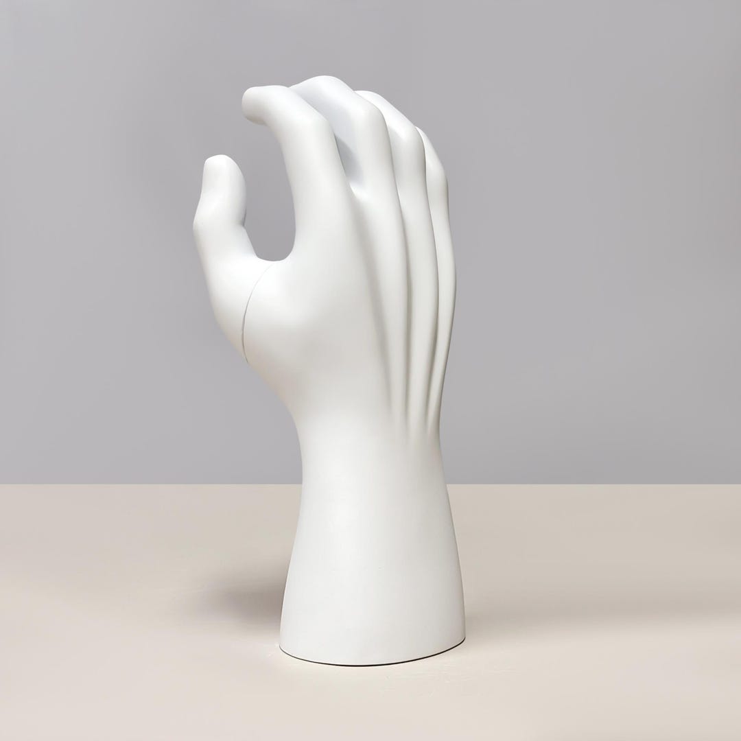 Clear Hand Display Matte White Male Fiberglass Hand Display Stand: Jewelry /watch Display ...
