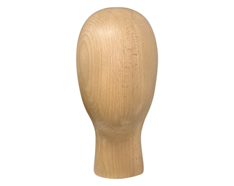 Beech Wood Male Head Mannequin: Hat, Wig & Jewelry Display