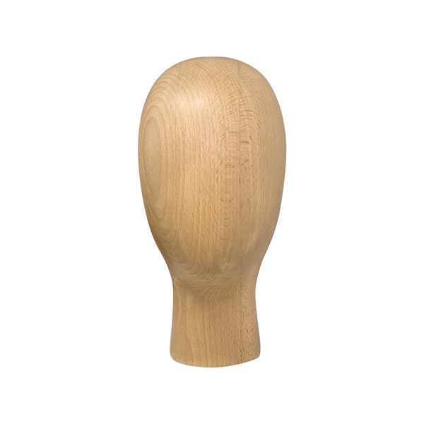 Male Wooden Head Mannequin, Beech Wooden Head for Hat Holder, Wig Jewelry Hat Cap Earphone Headband Display Organization Head Model for Home