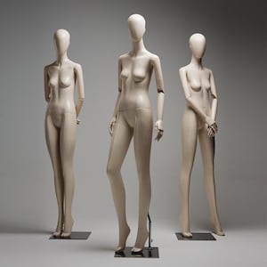 Beige Full Body Female Mannequin: Modern Clothing Display Model