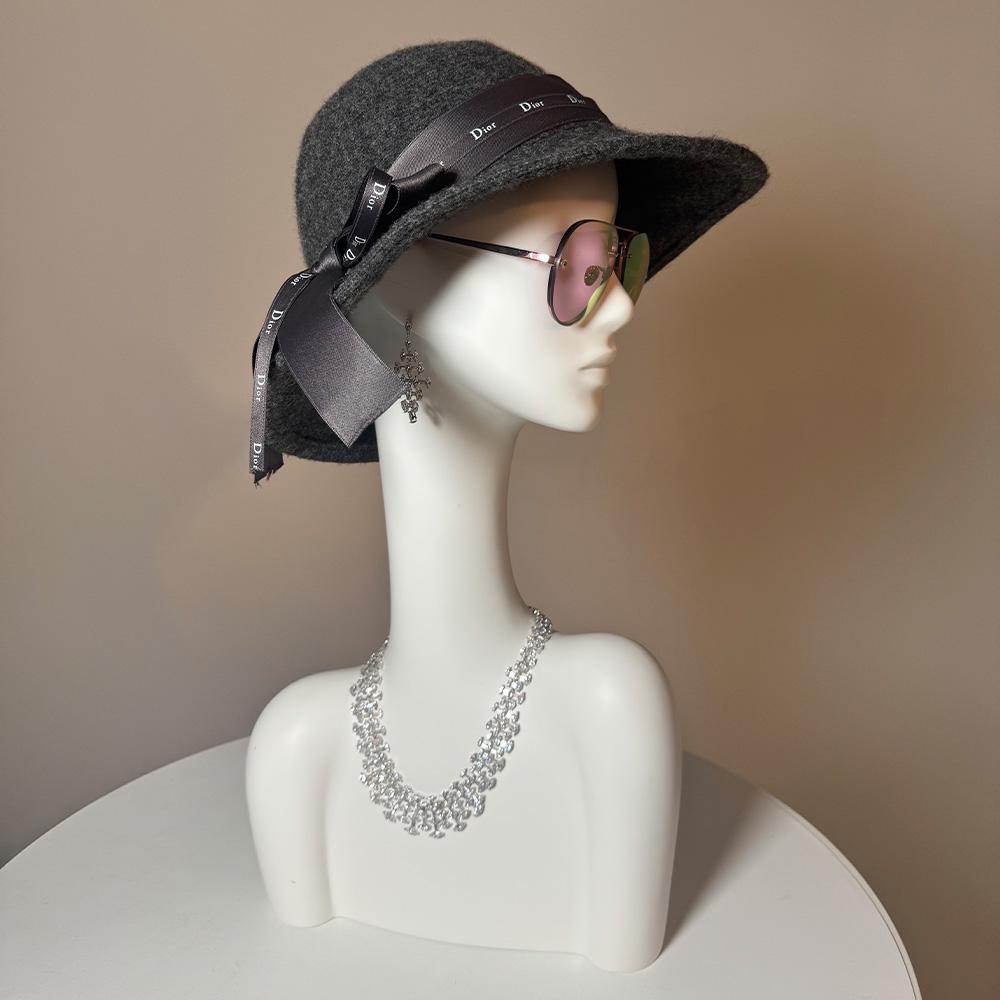 Women\'s mannequin hat wig or jewelry display with platinum mirror teeth Luxury White Mannequin Head, Wig Hat stand,Female Headpiece  main image 2