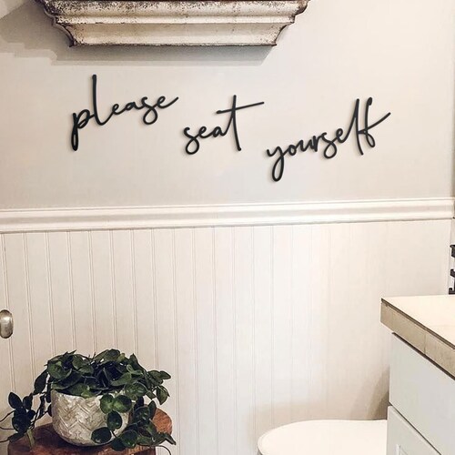 Please Seat Yourself Housewarming Gift Bathroom Decor Etsy