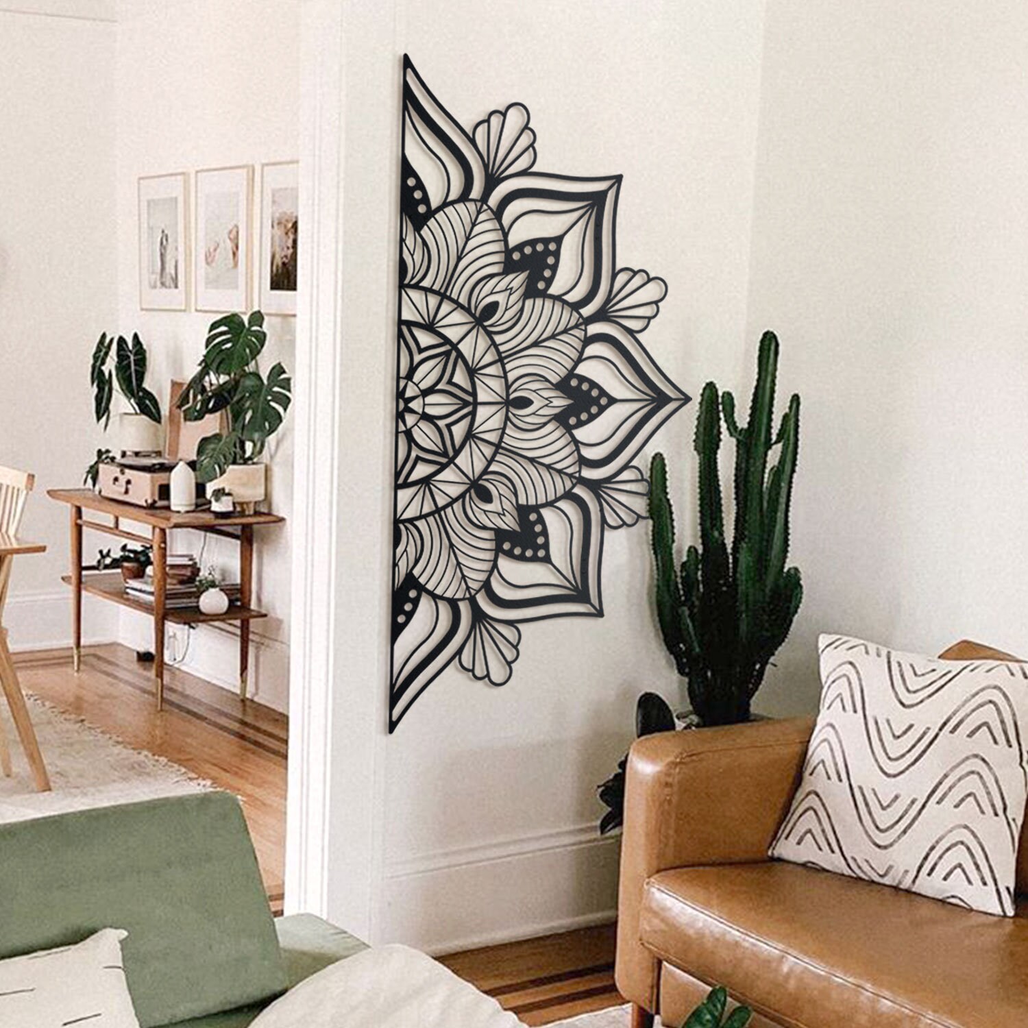 Sutra negro metal Mandala arte de la pared para un diseño Etsy