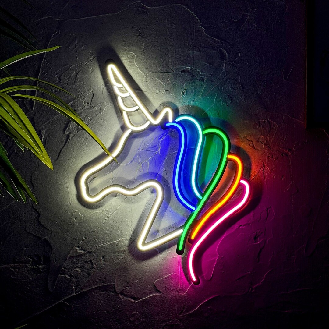 Rainbow Unicorn Neon Wall Decor, Led Neon Sign, Baby Room Light ...