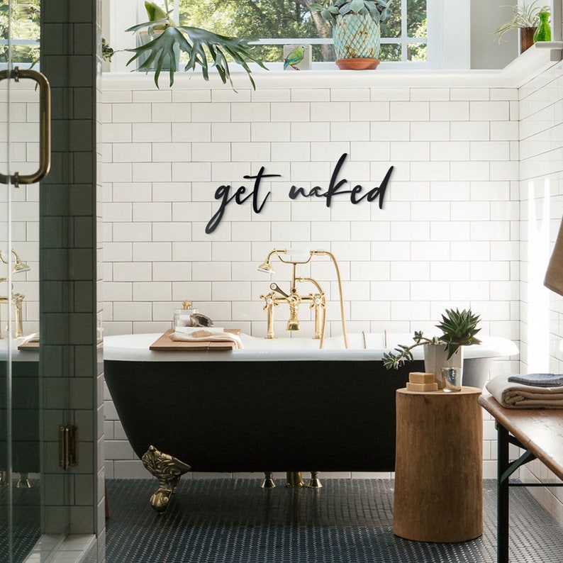 Get Naked Metal Wall Letters for a Modern Bathroom Decor 