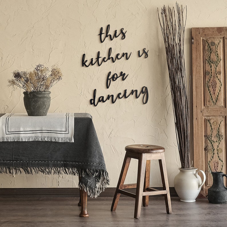 This Kitchen Is For Dancing Sign, Kitchen Wall Art, Kitchen Wall Decor, Metal Kitchen Sign, Kitchen Art, Housewarming gift, Metal Wall Sign image 5