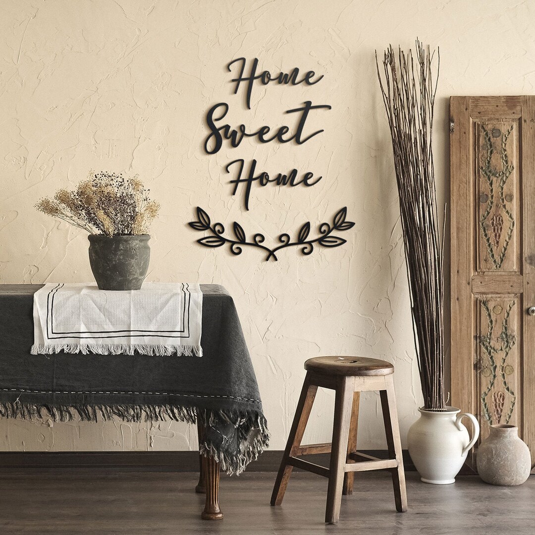 Home Sweet Home Metal Wall Art Metal Wall Sign Metal Wall Etsy
