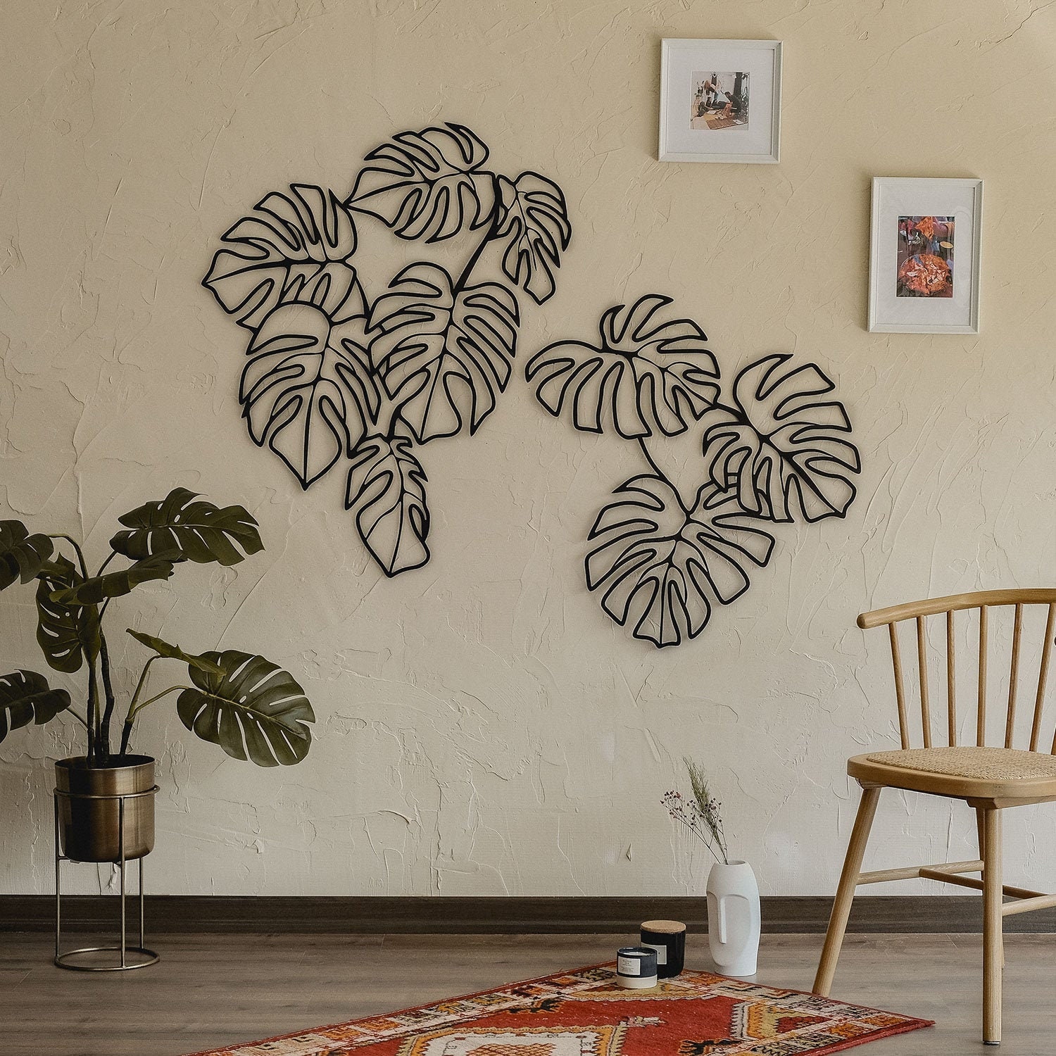 Monstera Metal Wall Art Floral Wall Decor Metal Wall Art Etsy