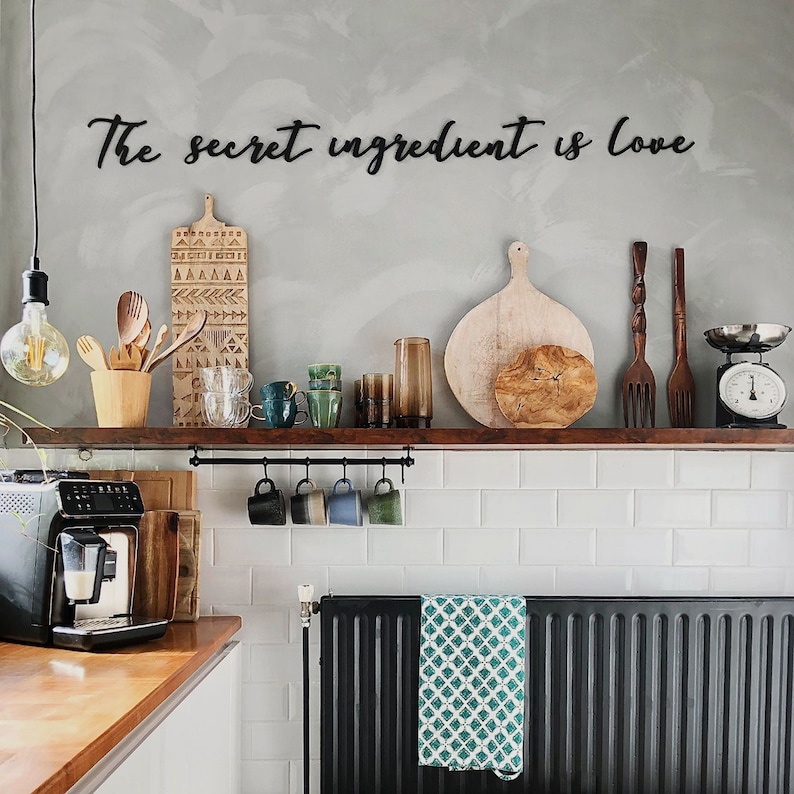 The Secret Ingredient is Love Metal Wall Art Cozy Kitchen Etsy