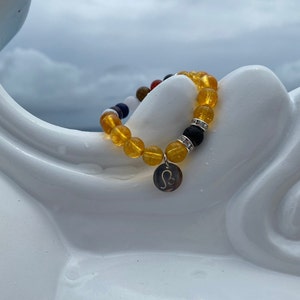 Leo Astrology Sign Citrine Energy Chakra Bracelet Charm