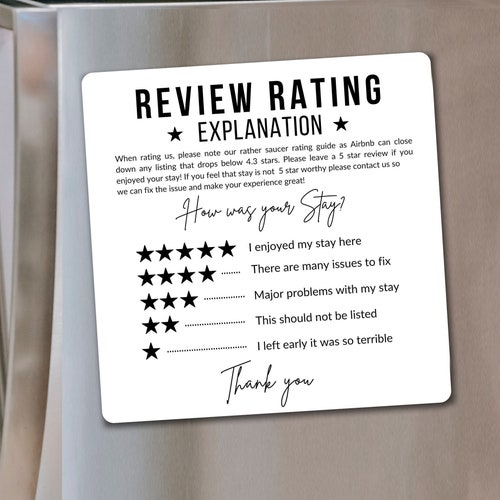Air Bnb 5 Star Review Airbnb Magnet Airbnb Rating Magnet - Etsy